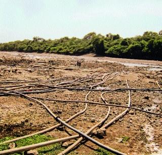 Pathethan's Bhima River character dry | पाटेठाणच्या भीमा नदीचे पात्र कोरडे