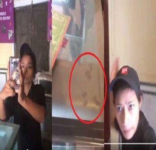 Freeze the CCD's fridge, under the control of the video removing the customer | CCDच्या फ्रीजमध्ये झुरळं, व्हिडीओ काढणा-या ग्राहकाच्या लगावली कानाखाली