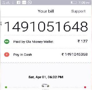 149 crores bill sent from Ola to Mulund West to Wakola | मुलुंड पश्चिम ते वाकोला अंतरासाठी ओलाने पाठवले 149 कोटींचे बिल