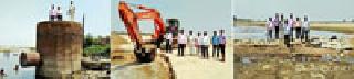 Wainganga river water level decreased | वैनगंगा नदीचा जलस्तर घटला Wainganga river water level decreased | वैनगंगा नदीचा जलस्तर घटला