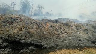 Fire at White Coal factory at Patur | पातूर येथे व्हाईट कोल कारखान्यास आग