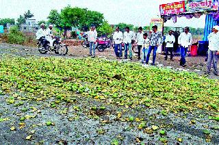 Fifty-five kg of mangoes are thrown on the road | पाचशे किलो आंबे फेकले रस्त्यावर