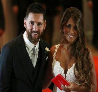 Lionel Messi's "Shootout", Stylish Marriage with Balmatriyani | लिओनेल मेस्सीचा "शूटआऊट", बालमैत्रीणीसोबत अडकला विवाहबंधनात