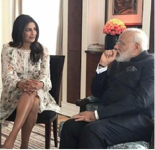 ... as Priyanka Chopra put on short while going to meet Modi | ...म्हणून प्रियांका चोप्राने मोदींना भेटायला जाताना घातला शॉर्ट ड्रेस