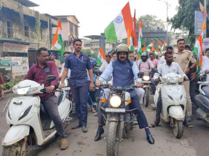 Union Minister Kapil Patil's grand bike rally in Bhiwandi | केंद्रीय मंत्री कपिल पाटील यांची भिवंडीत भव्य बाईक रॅली