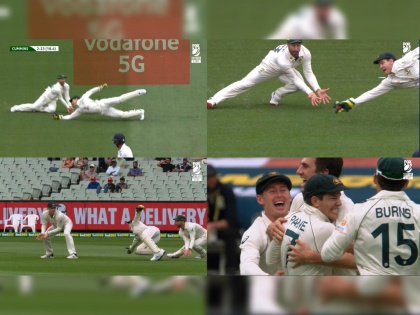 India vs Australia, 2nd Test : Brilliant catch from Tim Paine, Pat cummins give early breakthrough, Team India 3/64  | India vs Australia, 2nd Test : What a Catch!; टीम पेनची यष्टींमागे चपळाई पाहून चेतेश्वर पुजाराही अवाक्, Video