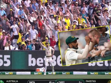 PAK vs AUS test Pakistan's Hasan Ali danced with the crowd and signed autographs, see photo shared by ICC  | PAK vs AUS: प्रेक्षकांसोबत डान्स अन्...! पाकिस्तानची ऑस्ट्रेलियात 'कसोटी' पण हसन अलीचा ड्रामा