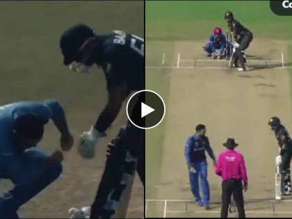 ICC ODI World Cup PAK vs AFG Live : Babar Azam receives warning from Mohammad Nabi to stay in crease at non-strikers end, Azam denies Nabi's helping hand to tie his shoelaces, video viral | मोहम्मद नबीने पाकिस्तानी कर्णधाराला दिली वॉर्निंग; त्यानंतर बाबर आजमने पाहा काय केलं, Video  