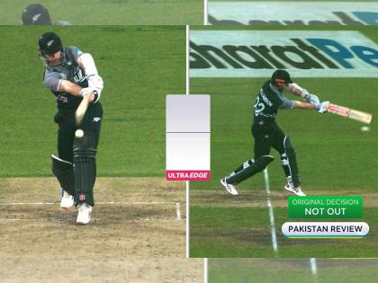 T20 World Cup, NZ vs PAK Live : Pakistan gamble on the caught behind decision for Kane Williamson and lose a review | T20 World Cup, NZ vs PAK Live : Kane Williamson ची विकेट मिळवण्यासाठी पाकिस्तानचा उतावळेपणा, तोंडावर आपटण्याची आली वेळ 