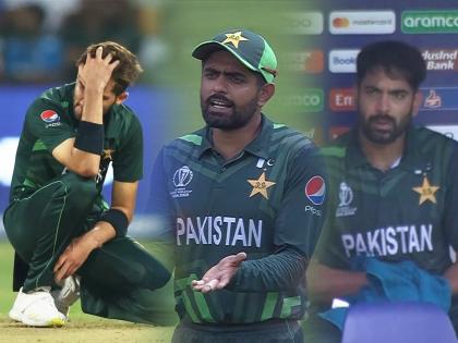 PAK vs NZ Live : Shaheen Afridi's 0/90 are now the worst ever figures by a Pakistan bowler in World Cup history. He just broke Haris Rauf's record which was set 10 minutes ago | पाकिस्तानची इभ्रत गेली! हॅरीस रौफ, शाहीद आफ्रीदी यांच्यात नकोशा विक्रमाची खांदेपालट