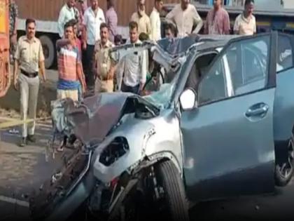 Fatal accident on Mumbai-Ahmedabad highway; Put a spell on the family in Pune | मुंबई-अहमदाबाद महामार्गावर भीषण अपघात; पुण्यातील कुटुंबावर काळाचा घाला, ३ मृत्यू