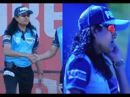 SRH vs KKR Latest News :  On-field umpire Paschim Pathak trends on Twitter for his unique hairstyle in KKR vs SRH game | SRH vs KKR Latest News : कार्तिक-मॉर्गनची फटकेबाजी सोडा, ट्विटरवर ट्रेंड होत आहेत अम्पायर; जाणून घ्या कारण