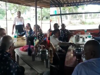 Alcohol party of tourists at Panhalgad atmosphere of anger among chatrapati shivaji maharaj devotees | पन्हाळगडावरील झुणका भाकर केंद्रात पर्यटकांची दारूपार्टी, शिवभक्तांमध्ये संतापाचं वातावरण