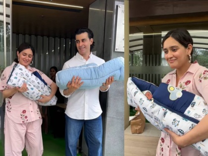 gautam rode and pankhuri awasthi tv couple seen first time on camera with new born twins | Video: आईबाबा झाल्याचा आनंद! जुळ्या मुलांच्या जन्मानंतर टीव्ही कपल पहिल्यांदाच कॅमेऱ्यासमोर