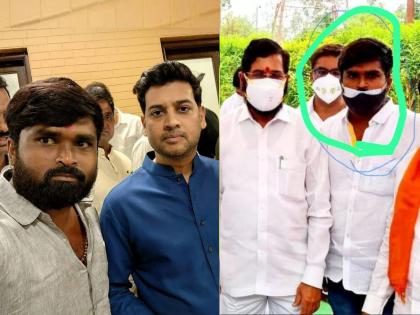 Photos of Beed violence maratha reservation accused pappu shinde with Eknath Shinde and Srikanth Shinde; Posted by NCP leader mehabub shaikh Sharad pawar group | बीड हिंसाचाराच्या आरोपीचे फोटो एकनाथ शिंदे, श्रीकांत शिंदेंसोबत; राष्ट्रवादीच्या नेत्याने पोस्ट केले