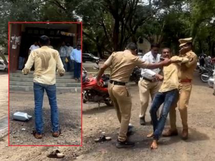 Beed: Farmer attempts self-immolation by pouring diesel on himself in front of Parli Tehsil Office | Beed: परळी तहसीलसमोर शेतकऱ्याने अंगावर ओतून घेतले डिझेल, पोलिसांमुळे अनर्थ टळला Beed: Farmer attempts self-immolation by pouring diesel on himself in front of Parli Tehsil Office | Beed: परळी तहसीलसमोर शेतकऱ्याने अंगावर ओतून घेतले डिझेल, पोलिसांमुळे अनर्थ टळला