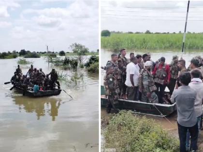 What to do now? The cry of a flood-affected farmer; The army saved his life | पीक गेलं, आता जगून करायचं काय? पूरग्रस्त शेतकऱ्याचा टोकाचा निर्णय, सैन्याने वाचवले प्राण