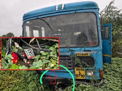 Horrific accident on Pathri-Sonepeth road; Two people on a two-wheeler died on the spot after being hit by a bus | पाथरी-सोनपेठ रस्त्यावर भीषण अपघातात बसच्या खाली अडकली दुचाकी; दोघांचा जागीच मृत्यू Horrific accident on Pathri-Sonepeth road; Two people on a two-wheeler died on the spot after being hit by a bus | पाथरी-सोनपेठ रस्त्यावर भीषण अपघातात बसच्या खाली अडकली दुचाकी; दोघांचा जागीच मृत्यू