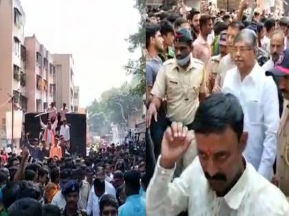 Video: Chandrakant Patil played the song Rashtravadi again as soon as he arrived; The boldness cost the DJ dearly | Video: चंद्रकांत पाटील येताच वाजवलं 'राष्ट्रवादी पुन्हा...' गाणं; भलतंच धाडस डीजेला पडलं महागात