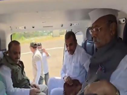 Srinivas Patil, Balasaheb Patil left for Mumbai by helicopter as soon as the meeting of Mahavikas Aghadi in Satara was over, the candidate of Satara will be soon | साताऱ्याचा उमेदवार ठरविण्यासाठी हेलिकॉप्टरने मुंबईला; शरद पवार गटाची जोरदार तयारी 