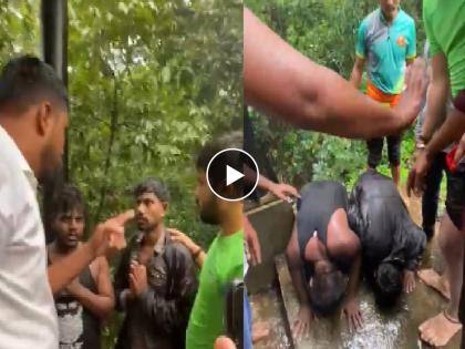 Shiva devotees beat up drunken youth in Pavankhind area, video viral | पावनखिंड परिसरात मद्यपान करणाऱ्या युवकांना शिवभक्तांनी दिला चोप, व्हिडीओ व्हायरल