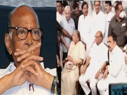 NCP Chief Sharad Pawar announces retirement as NCP party chief, party workers cried | Sharad Pawar: "पवार साहेब राजीनामा मागे घ्या"; कार्यकर्त्यांची कळकळीची विनंती, काही जण रडले, काही पाया पडले!