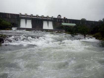 pawna dam Water flowing in the river | पवना धरण शंभर टक्के भरले, विसर्ग वाढविला