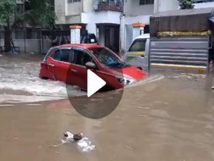 Heavy comeback of rain in Pimpri Chinchwad city; Water entered the house | पिंपरी चिंचवड शहरात पावसाचे जोरदार कमबॅक; मुसळधार पावसामुळे रस्त्यांवर पाणीच-पाणी