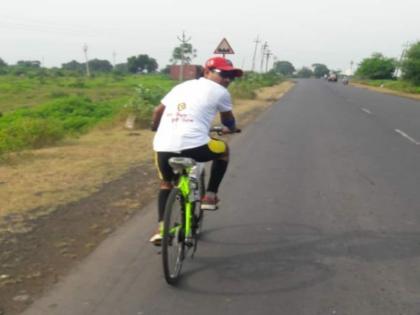 For the old pension scheme, the yavatmal to thane travels employee on cycle | जुन्या पेन्शन योजनेसाठी कर्मचा-यांचा यवतमाळ ते ठाणे सायकलवरून प्रवास