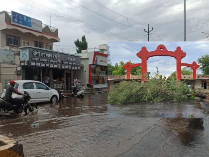 Stormy rain in Phaltan area Satara | Satara News: फलटण परिसराला वादळी पावसाचा तडाका; झाडे कोसळली, रस्ते गेले पाण्याखाली