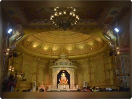 Ganapati Bappa Morya Bappa Sri Panchkedar of Dagdusheth seated in the temple | गणपती बाप्पा मोरया! दगडूशेठचे बाप्पा श्री पंचकेदार मंदिरात विराजमान