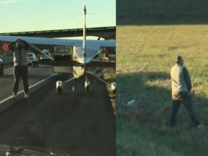 Student pilot makes emergency landing on highway to pee on the roadside, video viral | Video : जोरात सू-सू आल्याने हायवेवरच केलं विमान लॅन्ड, व्हिडीओ व्हायरल!