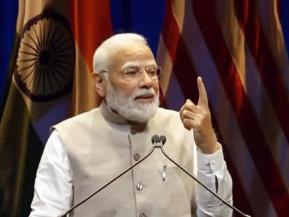 pm narendra modi address washington reagan centre to indian in america tour | “योग्य व्यक्ती आहे, आपल्याला नक्की पुढे नेईल, हीच सार्वत्रिक जनभावना”: PM मोदी