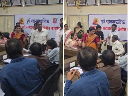 Ajit Pawar faction clashed against Shiv Sena Shinde faction in Mohalla Committee meeting in Pune | पुण्यात मोहल्ला कमिटी बैठकीत शिवसेना शिंदे गट विरोधात अजित पवार गट भिडले Ajit Pawar faction clashed against Shiv Sena Shinde faction in Mohalla Committee meeting in Pune | पुण्यात मोहल्ला कमिटी बैठकीत शिवसेना शिंदे गट विरोधात अजित पवार गट भिडले