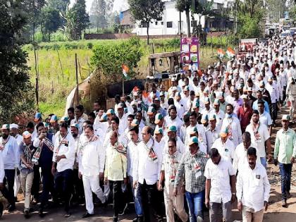 Congress marches in Karveer assembly constituency against inflation | 'मोदी सरकारने जनतेला महागाईच्या खाईत ढकले', आमदार पी. एन. पाटलांची भव्य पदयात्रा