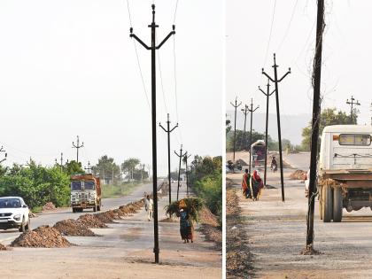 It will work even if the electric poles come in the way, build the road; No coordination with PWD, Mahavitran | विजेचे खांब आड आले तरी चालेल, रस्ता बांधा; पीडब्ल्यूडी, महावितरणचा नाही ताळमेळ