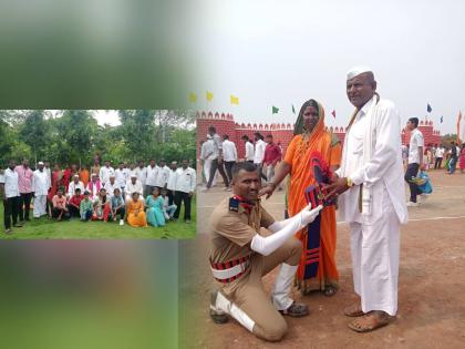 Why Lake became my police... Villagers and parents filled the tempo for the convocation | व्हय लेक माझा पोलिस झाला... टेम्पो भरून गावकरी अन् आई-वडील दीक्षांत संचलनाला