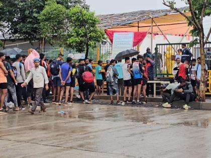 Rains hit police recruitment; Wednesday's field test postponed | पावसामुळे पोलीस भरतीला फटका; बुधवारची मैदानी चाचणी पुढे ढकलली