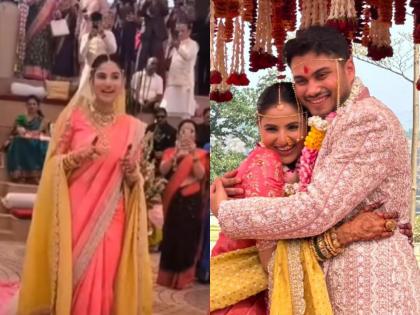 सोहम बांदेकर-पूजा बिरारीचं थाटामाटात लग्न; खास अंदाजात बांदेकरांच्या सुनेने घेतली मंडपात एन्ट्री