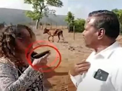 Another video of Pooja Khedkar's mother Manorama Khedkar viral; Taking a pistol in his hand, he forces the farmers in Pune Mulshi | पूजा खेडकरांच्या आईचा आणखी एक व्हिडीओ; पिस्तुल हातात घेत शेतकऱ्यांना दमदाटी