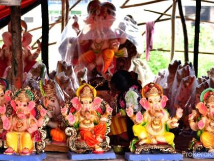 70% POP Ganesh idols for sale in Nagpur market | नागपूरच्या बाजारात ७० टक्के पीओपी गणेशमूर्ती विक्रीला