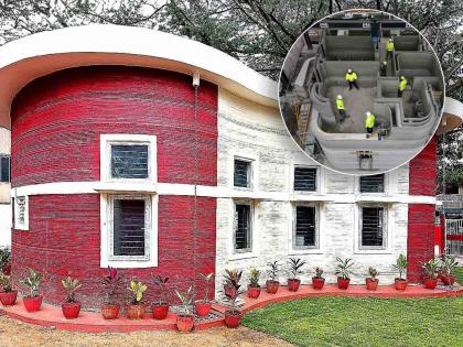 India's second '3D printing' post office is coming up in Pune; The building will be built through the use of machines and robots, technology | पुण्यात होतंय देशातील दुसरे ‘थ्रीडी प्रिंटिंग’ टपाल कार्यालय; मशीन व रोबोटचा वापर, तंत्रज्ञानाद्वारे उभारणार इमारत