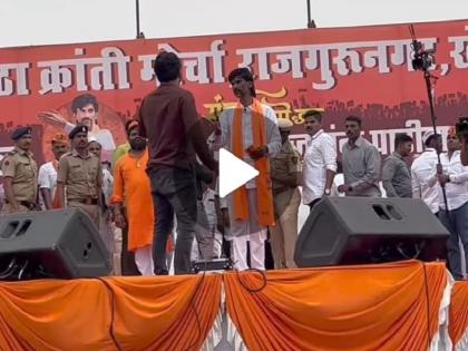 "Let me speak, or I will commit suicide" youth uproar at manoj Jarange Patil meeting | VIDEO: "मला बोलू द्या, नाहीतर मी आत्महत्या करेल" जरांगे पाटलांच्या सभेत तरुणांचा गोंधळ