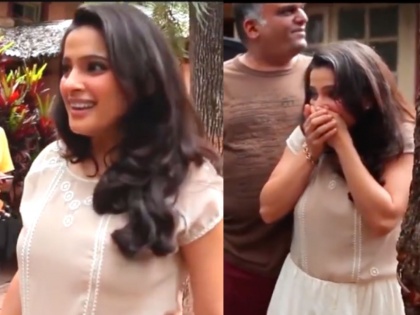 Why did Priya Bapat suddenly run away in panic during the shooting of 'Golu-Polu' song in 'Vajnadar' ?, watch this funny video | 'वजनदार'मधील 'गोलू-पोलू' गाण्याच्या शूटिंगदरम्यान अचानक घाबरून का पळाली प्रिया बापट?, पहा हा मजेशीर व्हिडीओ
