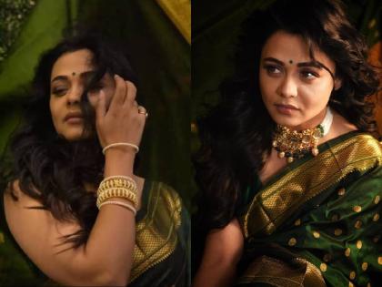 marathi actress prarthana behere latest photoshoot in green saree | Video: 'राजसा, जवळी जरा बसा'; प्रार्थना बेहरेच्या नजाकतीने नेटकरी घायाळ