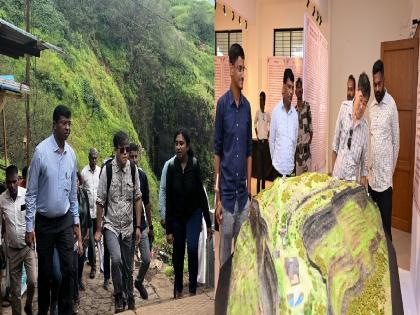 UNESCO team visited Pratapgad fort Inspected the fort gate, main tower, lake, temple fortifications and other conservation works | Satara: प्रतापगड संवर्धनाचे ‘युनेस्को’कडून कौतुक!, सेवेकऱ्यांशी साधला संवाद 