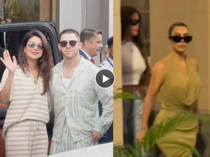 Priyanka Chopra arrives in Mumbai for Ambani Wedding ceremony hollywood icon Kim Kardashian also seen | अंबानींच्या विवाहसोहळ्यासाठी 'देसी गर्ल' मुंबईत, हॉलिवूड स्टार किम कर्दाशियनचीही एन्ट्री