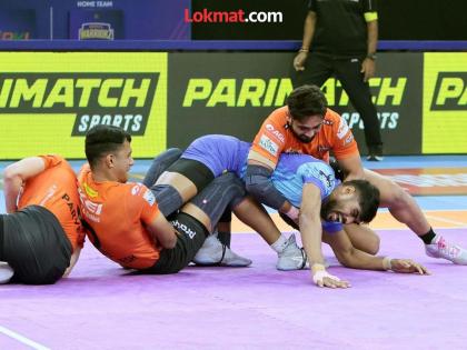 Mumbai beat Bengal Warriors 36-27 in the Pro Kabaddi League knockout stage | प्रो कबड्डी लीग स्पर्धेत मुंबई संघ बाद; फेरीत बंगाल वॉरियर्सवर मिळवला ३६-२७ असा विजय Mumbai beat Bengal Warriors 36-27 in the Pro Kabaddi League knockout stage | प्रो कबड्डी लीग स्पर्धेत मुंबई संघ बाद; फेरीत बंगाल वॉरियर्सवर मिळवला ३६-२७ असा विजय