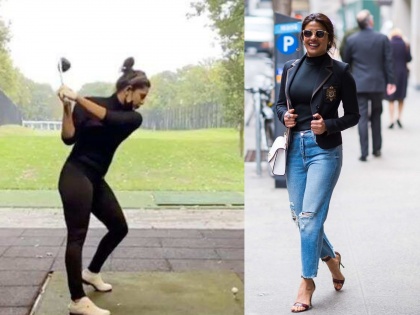 Video: Priyanka Chopra spotted playing golf during shooting of 'Matrix 4' in Berlin, video goes viral | Video: बर्लिनमध्ये 'मॅट्रिक्स 4'च्या शूटिंगदरम्यान प्रियंका चोप्रा दिसली गोल्फ खेळताना, व्हिडीओ होतोय व्हायरल