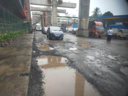 There are potholes on the roads in Mira Bhayander | मीरा भाईंदर मधील रस्त्यांवर खड्डेच खड्डेच